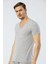 Erkek Derin V Yaka Likralı T-Shirt 1306/GRI 3
