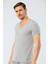 Erkek Derin V Yaka Likralı T-Shirt 1306/GRI 4