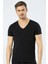 Erkek Derin V Yaka Likralı T-Shirt 1306/SIYAH 2