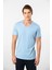 Erkek V Yaka T-Shirt 2170/AÇIK Mavi 1