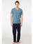 Erkek 2192/İNDIGO Kısa Kollu Modal Pijama Takımı 1