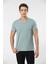 Erkek V Yaka Likralı T-Shirt 1332/YEŞİL1 1