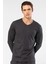 Erkek Modal Pamuk V Yaka T-Shirt 2243/ANTRASIT 1