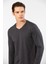 Erkek Modal Pamuk V Yaka T-Shirt 2243/ANTRASIT 4