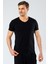Erkek V Yaka Likralı T-Shirt 1332/SIYAH 5