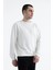 Basic Pamuklu Bisiklet Yaka Erkek Sweatshirt 3