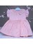 Soft Elegance - Çiçek ve Dantel Işlemeli Pembe Müslin Bebek Elbisesi 2