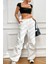 Kadın Siyah Sırt Dekolteli ve Boyundan Bağlamalı Yarım Kol Crop Top Bluz 5