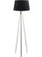 Oval 3 Ayak Tripod Lambader Abajur Köşe Lambası Ahşap Beyaz 1