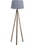 Oval 3 Ayak Tripod Lambader Abajur Köşe Lambası Ahşap Naturel 1