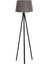 Oval 3 Ayak Tripod Lambader Abajur Köşe Lambası Ahşap Siyah 1