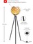 Lotus Metal Ayaklı Yerpuar Anahtarlı Ahşap Modern Tripod Üç Ayaklı Lambader Aydınlatma 2