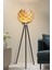 Lotus Metal Ayaklı Yerpuar Anahtarlı Ahşap Modern Tripod Üç Ayaklı Lambader Aydınlatma 5