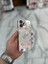 iPhone 14 Pro Kılıf Parlak Papatya Tasarımlı Magsafe Kılıf Fiyonklu Kurdele Kurdele Silikon Gümüş 4