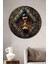 Mozaik Desenli Kum Saati Yağlı Boya Görünümlü Dekoratif Yuvarlak Salon/ofis Tablo Ahşap Dekoratif 1