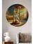 Altın Kum Saati Yağlı Boya Görünümlü Ahşap Dekoratif Yuvarlak Salon/ofis/ev/mutfak/banyo Tablo 1