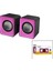 Snopy Sn-66 Pembe USB 2.0 Multimedya 1+1 Hoparlör Speaker Set 6W (5067) 1