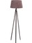 Oval 3 Ayak Tripod Lambader Abajur Köşe Lambası Ahşap Ceviz 1