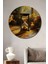 Altın Kum Saati Yağlı Boya Görünümlü Dekoratif Ahşap Ev/işyeri/ofis Yuvarlak Tablo 1