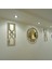 Modern Dekoratif Gold Aynalı Plexiglass Duvar Saati, 2 Adet Kum Saati Tasarım Tablo 3 Parça Set 2