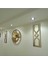Modern Dekoratif Gold Aynalı Plexiglass Duvar Saati, 2 Adet Kum Saati Tasarım Tablo 3 Parça Set 3