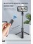 Siyah Kablosuz Kumandalı Telefon Selfie Çubuğu Ayaklı Tripod Bluetooth Kumandalı LED Işıklı 2