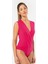 Kruvaze Yaka Kolsuz Çıtçıtlı Body 3502/FUŞYA 2
