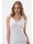 Kadın Güpür Detaylı V Yaka Askılı Kaşkorse Pamuklu Atlet 208/BEYAZ 1