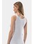 Kadın Güpür Detaylı V Yaka Askılı Kaşkorse Pamuklu Atlet 208/BEYAZ 5