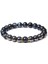 17CM Tarzı Siyah Tabanca Kaplama Doğal Çakra Kaplan Gözü Taş Boncuklu Bilezik El Yapımı Esnek Takı Unisex Bilezik Gümüş Rengi Spacer Şans Kolye Pulsera Çift (Yurt Dışından) 1
