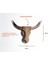 Bullcow Pilli Sarıçam Ahşap Boğa Kafası Dekoratif Aplik Avize Duvar Dekoru (Peri LED Li) 5