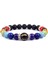 S-17CM Tarzı No.30 Boyutu 7 Çakra Bileklik Erkek Kadın Doğal Lava Taşı Kristal Şifa Anksiyete Takı Mandala Yoga Meditasyon Bilezik Hediye (Yurt Dışından) 4
