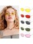 Altın Yeşil Moda Retro Dikdörtgen Renkli UV400 Metal Çerçeve Net Lens Punk (Yurt Dışından) 2