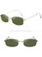 Altın Yeşil Moda Retro Dikdörtgen Renkli UV400 Metal Çerçeve Net Lens Punk (Yurt Dışından) 4
