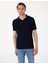 Erkek Lacivert Slim Fit Polo Yaka Triko Tişört 50306123-VR033 3