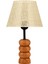 Natural Ahşap Ayaklı Rattan Kumaş Abajur 4