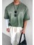 Erkek Renk Geçişli Baskılı Oversize Yıkamalı T-Shirt Yeşil 1
