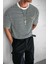 Erkek Oversize Çizgili Rahat T-Shirt Siyah 4