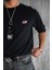 Erkek Oversize Nakışlı T-Shirt Siyah 2
