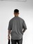 Erkek Yıkamalı Fitilli Oversize T-Shirt Siyah 4