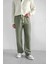 Erkek Rahat Kesim Baggy Fit Müslin Pantolon Açık Yeşil 2
