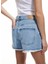 Taşlı Yıpratılmış Düğmeli Cepli Mini Denim Şort 3