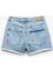 Taşlı Yıpratılmış Düğmeli Cepli Mini Denim Şort 5