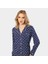 Çiçek Desenli Uzun Kollu Gömlek Yaka Pijama Takımı 3379/LACIVERT 2