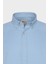 Erkek Mavi Düğmeli Yaka Kolay Ütülenebilir Pamuklu Slim Fit Dar Kesim Oxford Gömlek 7