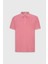AC&Co / Altınyıldız Classics Erkek Çekmeyen Pamuklu Kumaş Slim Fit Dar Kesim Fuşya-Beyaz Kıvrılmaz Polo Yaka Tişört 2