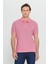 AC&Co / Altınyıldız Classics Erkek Çekmeyen Pamuklu Kumaş Slim Fit Dar Kesim Fuşya-Beyaz Kıvrılmaz Polo Yaka Tişört 6