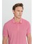 AC&Co / Altınyıldız Classics Erkek Çekmeyen Pamuklu Kumaş Slim Fit Dar Kesim Fuşya-Beyaz Kıvrılmaz Polo Yaka Tişört 10