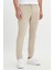 Erkek Bej Slim Fit İtalyan Kesim Yan Cepli Esnek Casual Pantolon 1