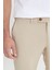 Erkek Bej Slim Fit İtalyan Kesim Yan Cepli Esnek Casual Pantolon 5